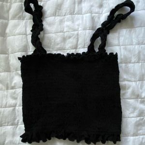 Black ruffle tank top